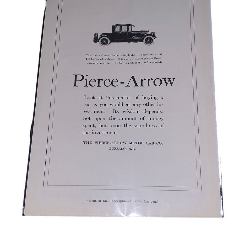 Vintage 1918 Pierce Arrow Motor Car Co Buffalo NY AD Advertisement
